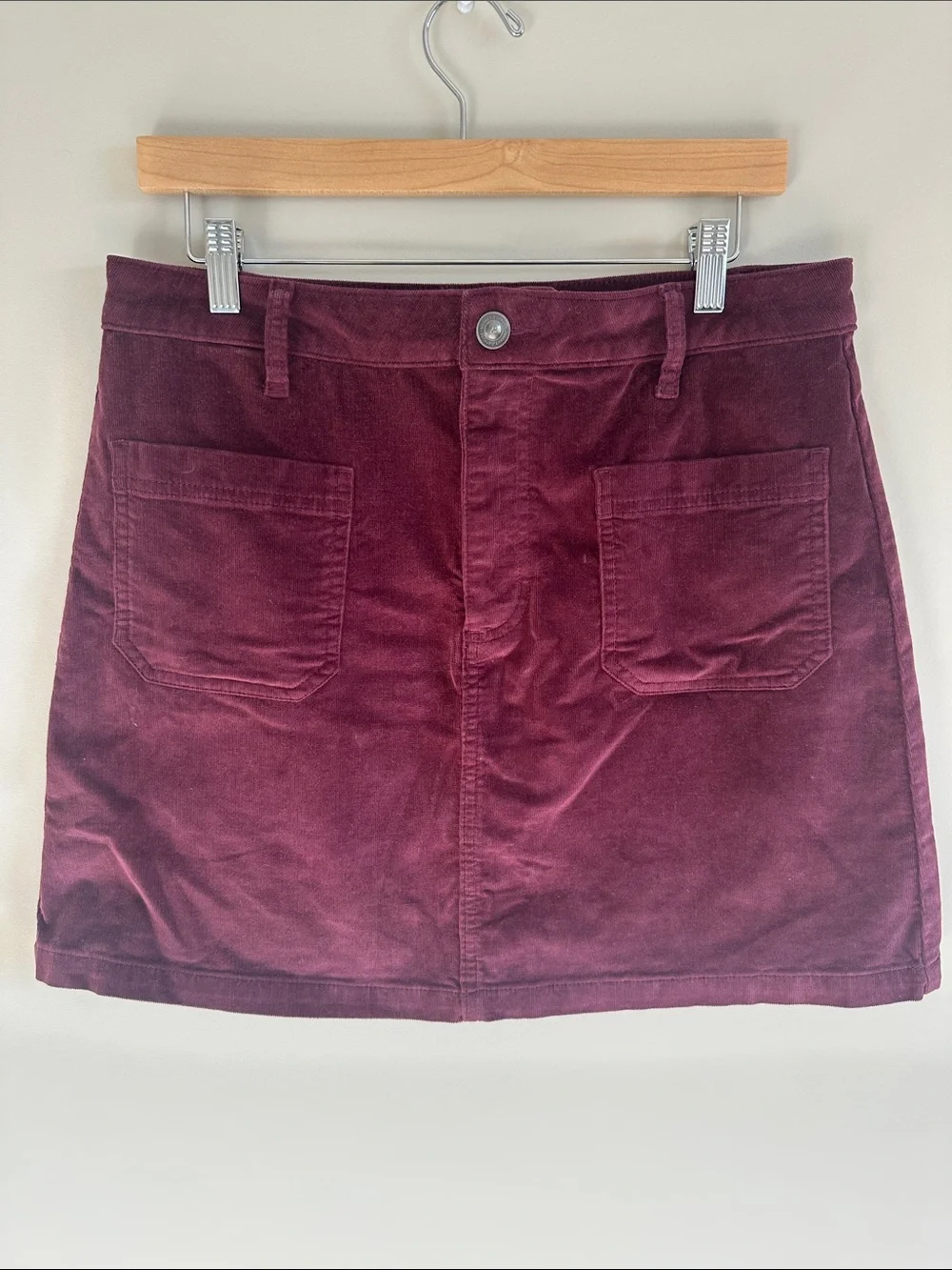 Market & Spruce Corduroy Mini Skirt in Deep Burgundy